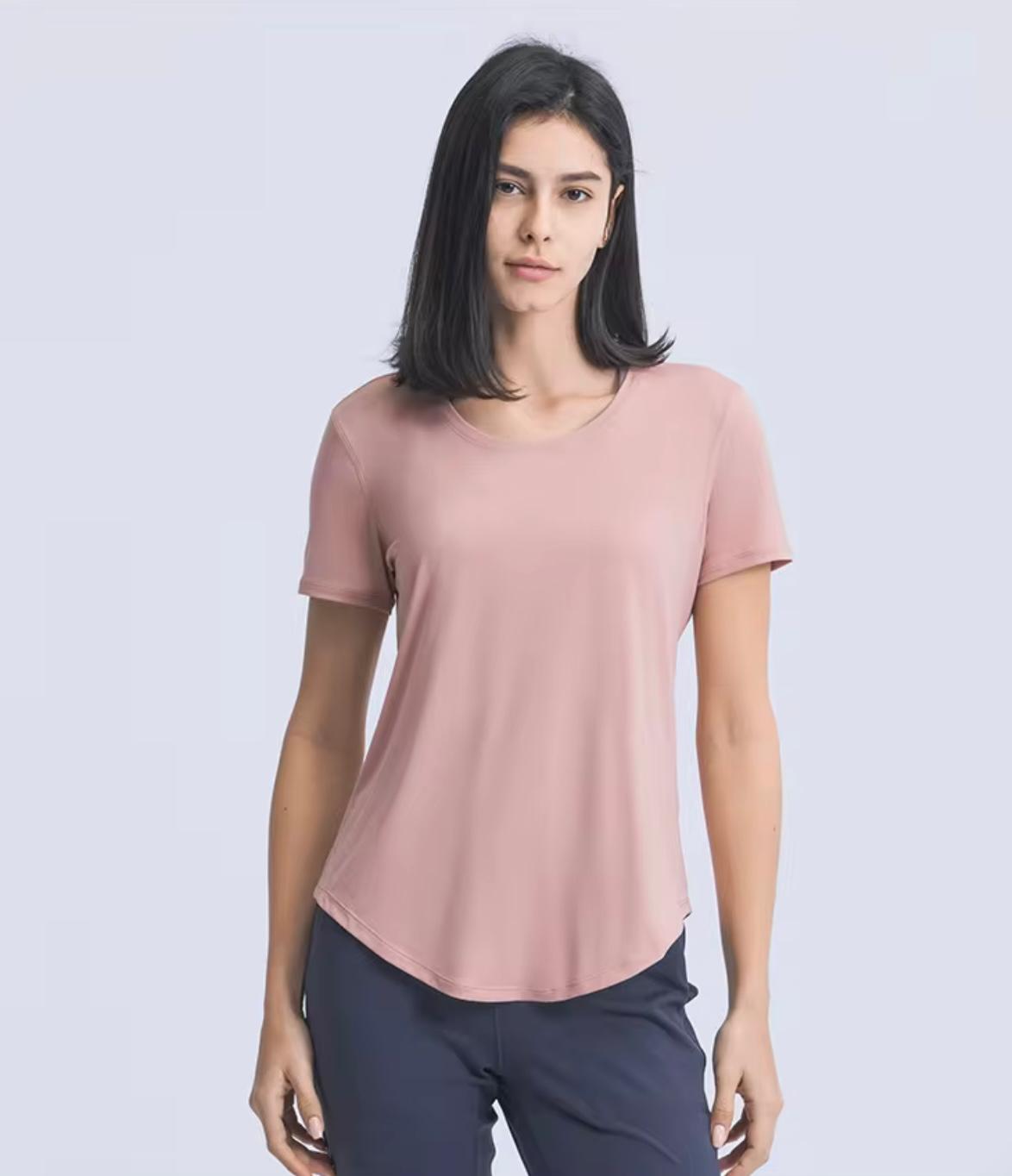 Camisetas en cuello U con mangas corta