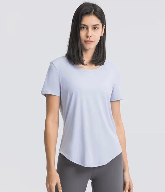 Camisetas en cuello U con mangas corta