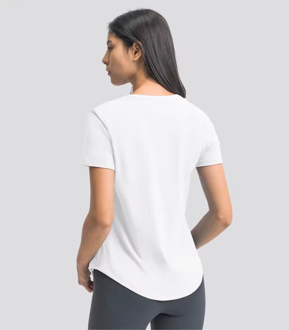 Camisetas en cuello U con mangas corta