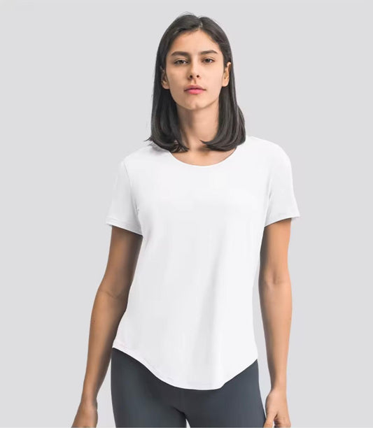Camisetas en cuello U con mangas corta